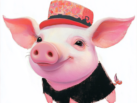 Modern Children's Pig Hanging Painting