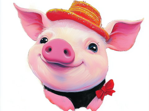 Modern Children's Pig Hanging Painting