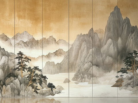 New Chinese Landscape Wallpaper Mural