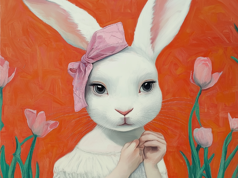 Modern American Cream Rabbit Children's Cartoon Hanging Paintings