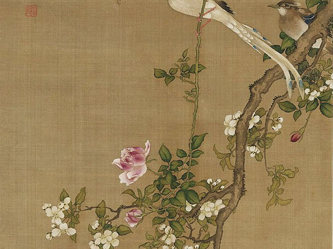 Chinese Decorative Painting of Flowers and Birds