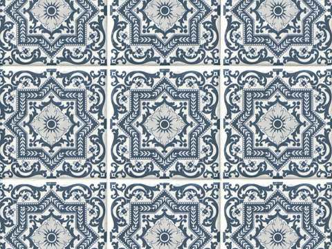 Blue European-style Tiles