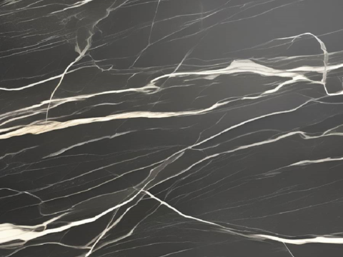 Lauren Black Gold Marble Rock Slab