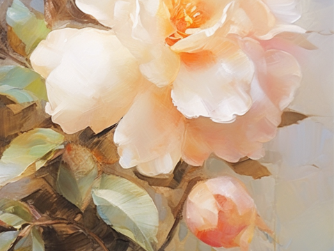 oil painting camellia hanging painting decorative painting