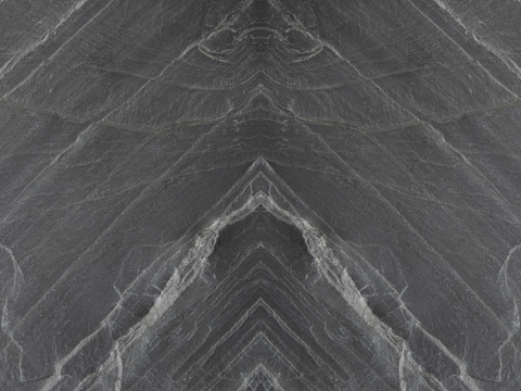 Black symmetrical marble stone rock slab