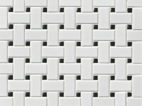 White tile mosaic for kitchen and bathroom