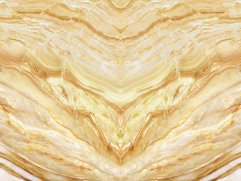 Yellow symmetrical marble stone slab