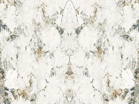 White symmetrical marble stone slab