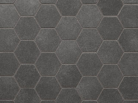 Black stone grain hexagonal brick tile