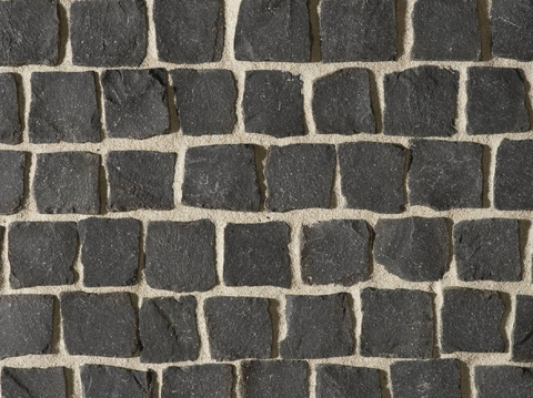 Black granite stone wall