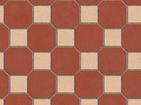 Seamless Pottery Tile Geometric Patchwork Floor Tile Sidewalk Road Ground Square Paving