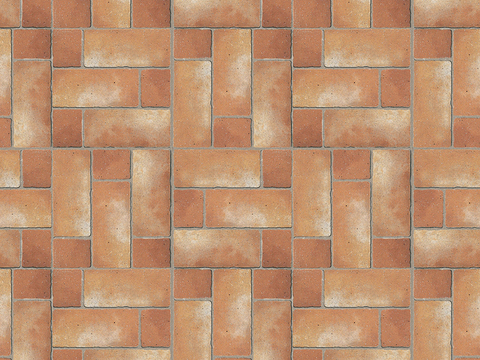 Seamless Pottery Tile Geometric Patchwork Floor Tile Sidewalk Road Ground Square Paving