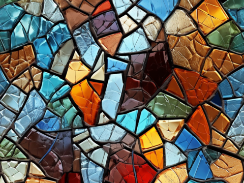 Seamless color mosaic glass