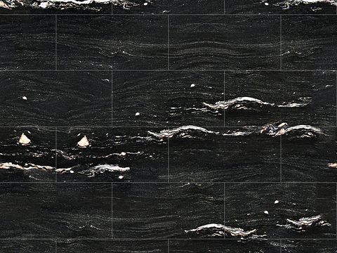 Seamless Modern Black Marble Stone Geometric Splicing Parquet Pattern Tile Floor Tile Wall Tile