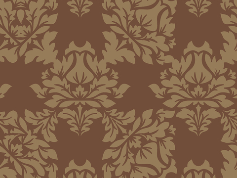 Seamless Brown European French Classical Pattern Wallpaper Wall Cloth Wall Cloth