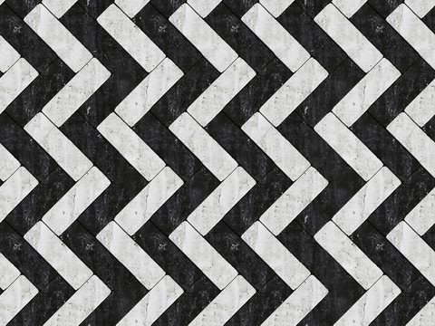 Seamless Modern Black Marble Stone Geometric Splicing Parquet Pattern Tile Floor Tile Wall Tile