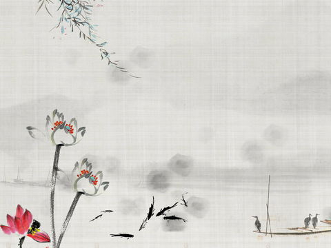 New Chinese style landscape mural