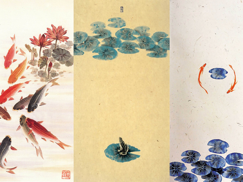 Super Qing Chinese Wallpaper Flower Bird Lotus Mural