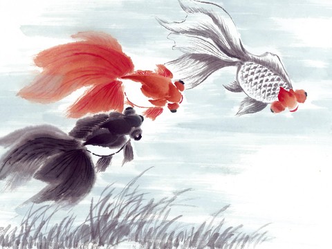 New Chinese Goldfish Decorative Painting