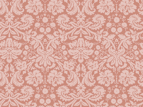 Seamless Coral Red European French Classical Pattern Wallpaper Wall Cloth Wall Cloth