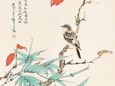 New Chinese Style Flower and Bird Mural