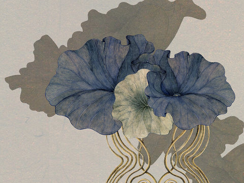 New Chinese Lotus Decorative Painting