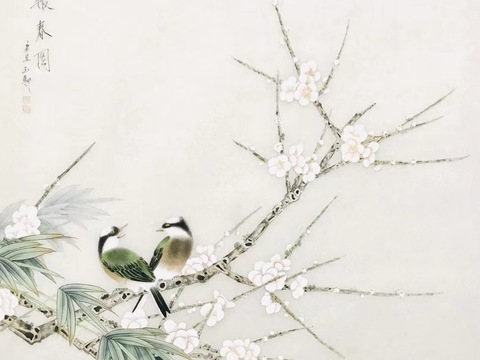 New Chinese Style Flower and Bird Mural