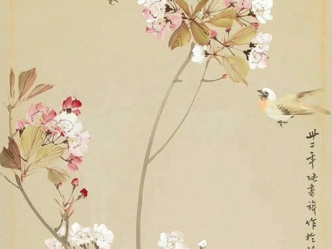 New Chinese Style Flower and Bird Mural