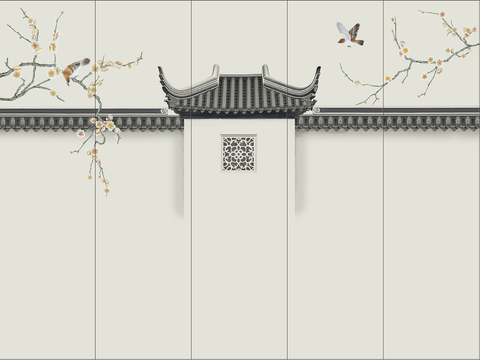 Super Qing Chinese Wallpaper Flower Bird Lotus Mural