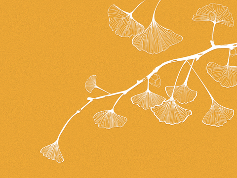 Ginkgo leaf mural