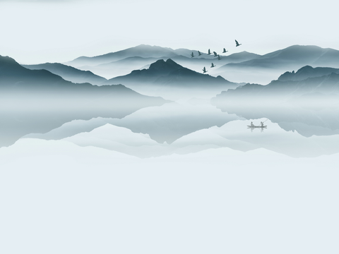 Super Qing Chinese Landscape Wallpaper Mural