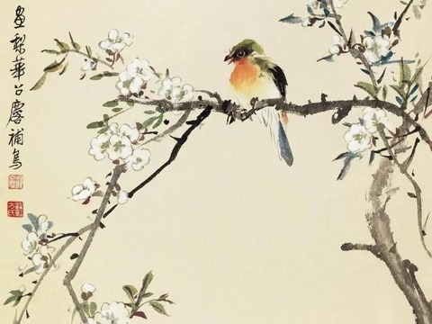 New Chinese Style Flower and Bird Mural