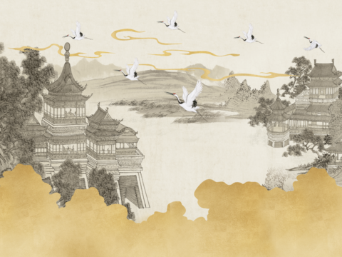 Chinese Landscape Mural