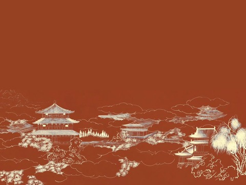 New Chinese style landscape mural