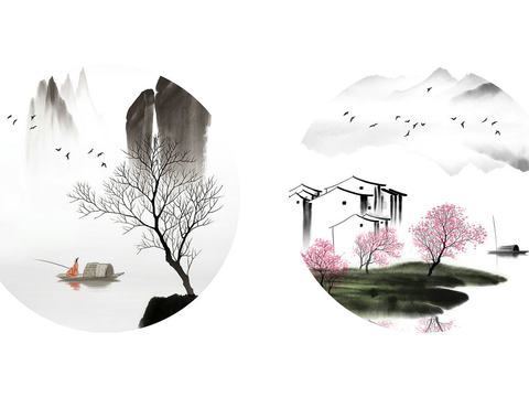 Super Qing Chinese Landscape Wallpaper Mural