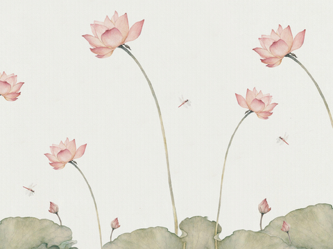 New Chinese Lotus Decorative Painting