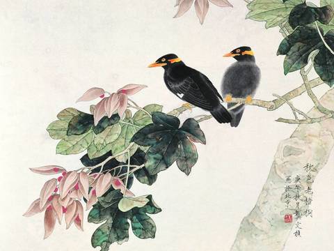 New Chinese Style Flower and Bird Mural