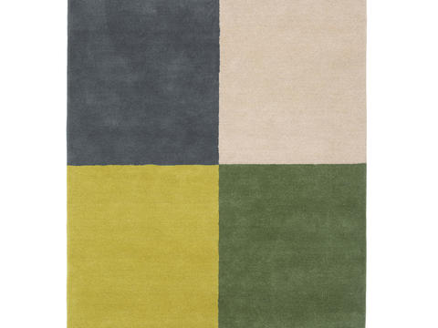 Grey Rice Colorblock Carpet