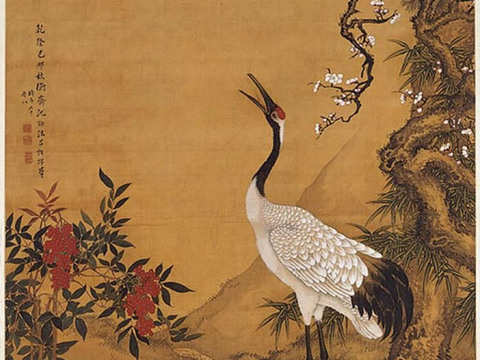 Shen Quan Songmei Double Crane Chinese Painting