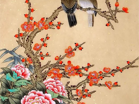 Flowers, birds and plants decorative painting