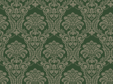 Seamless Green European French Classical Pattern Wallpaper Wall Cloth Wall Cloth