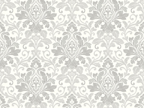 Seamless light gray White European French Classical Pattern Wallpaper Wall Cloth Wall Cloth