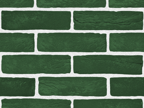 Seamless green brick wall exterior wall ground