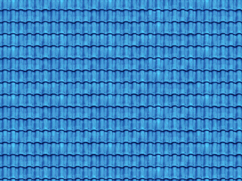 Seamless blue villa building roof terracotta ceramic tiles