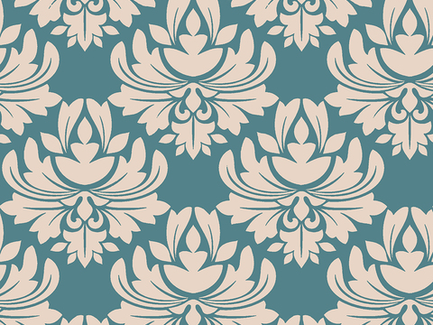 Seamless Blue European French Classical Pattern Wallpaper Wall Cloth Wall Cloth