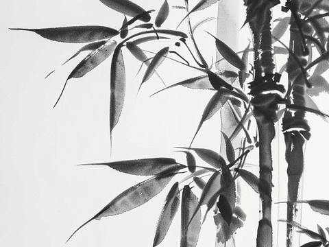 New Chinese Bamboo Ink Painting