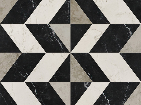 black and white collage marble tile