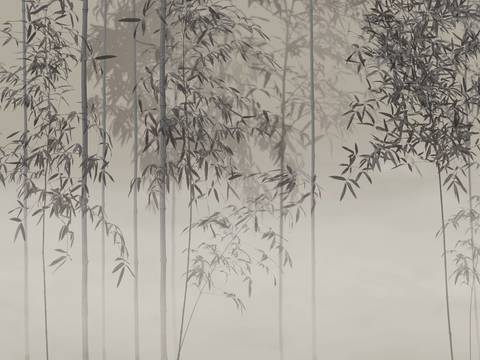 New Chinese Bamboo Mural