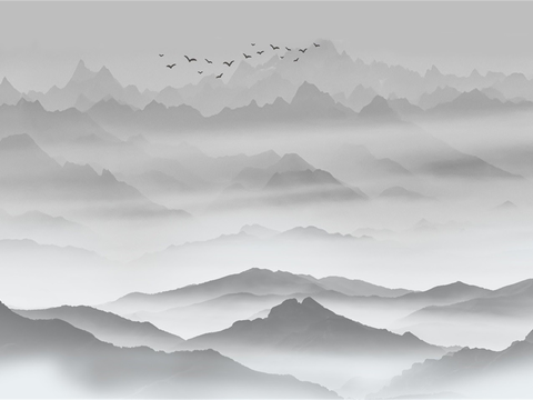 Super Qing Chinese Landscape Wallpaper Mural