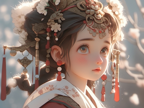 Chinese style cartoon character avatar